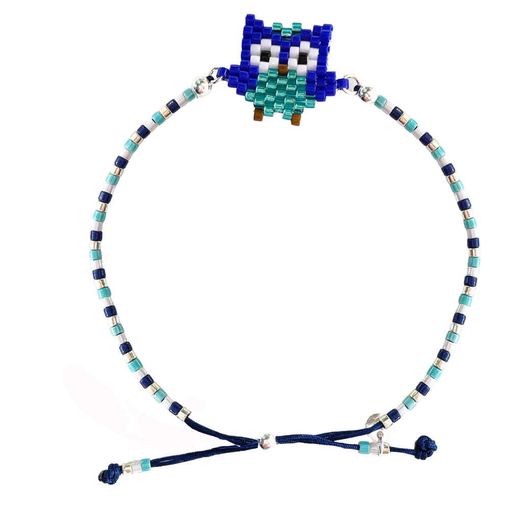 "Wooly" the Owl beaded bracelet